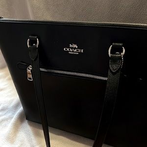 Coach. Tote Bag. Black with silver trim